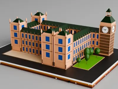 Iconic Landmarks 3D Model Pack Free low-poly 3D model