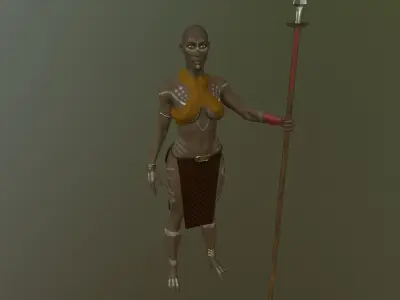 African girl  Low-poly 3D model