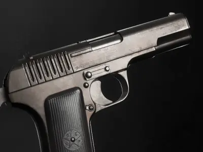 TT 33 Tokarev pistol Low-poly 3D model