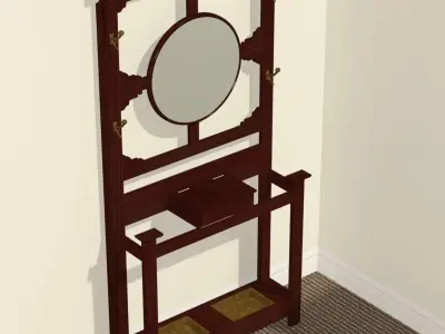 Antique Hat Rack or Hall Stand 3D model