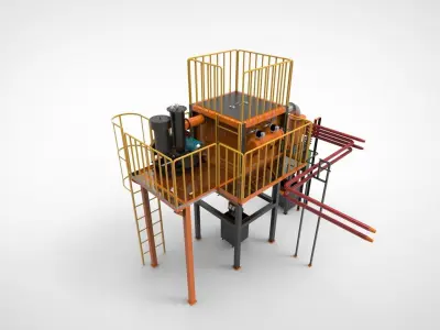 Industrial dust collecting system 3D model