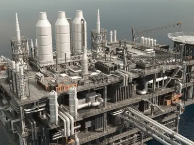 oil platform 3D model buy