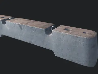Concrete Barriers PBR  Low-poly 3D model
