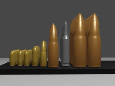 bullets lowpoly group of Free low-poly 3D model