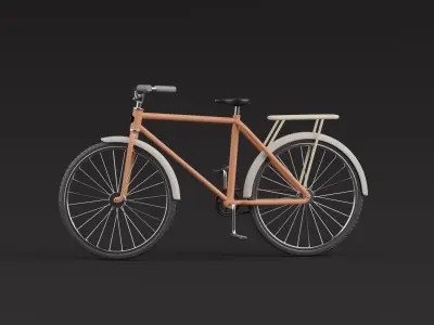 Stylized Cartoon rigged City Bicycle 3D model