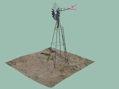 Farm Windmill Low-poly 3D model