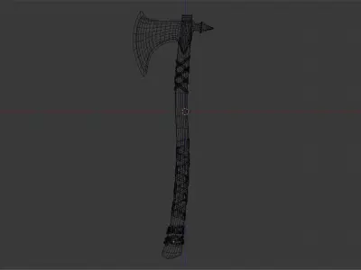 Game Ready Battle Axe Low-poly 3D model