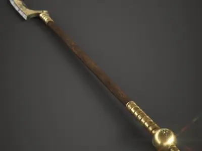 Gold Spear Low-poly 3D model