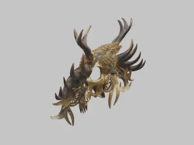 magical shamans Head MAsk Low-poly 3D model
