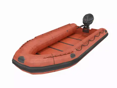 Inflatable Boat - Lifeboat Low-poly 3D model