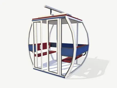 Ferris Wheel Cart Low-poly 3D model