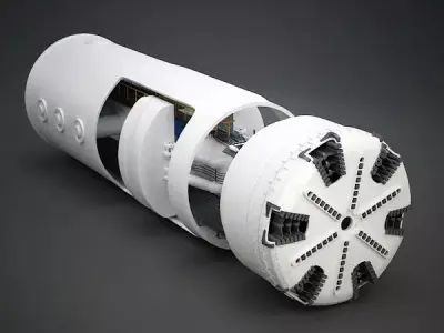 TBM Tunnel Boring Machine 3D model