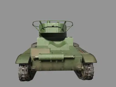 T-26 lowpoly soviet union tank ww2 Low-poly 3D model
