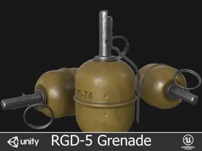 RGD-5 Grenade Low-poly 3D model buy