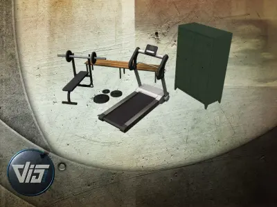 Sportcenter props Low-poly 3D model