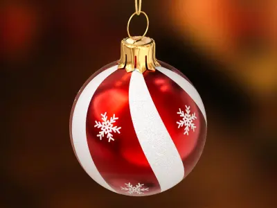 Red Christmas Ornament Snowflake Design &amp;ndash; Christmas Decoration 3D model