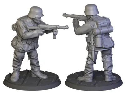 German Soldiers collection  WW2 in 28 mm 3D Model Pack