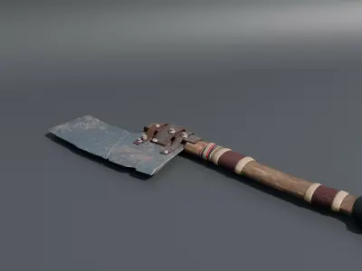 Cleaver Hatchet Post-Apocalyptic Melee Prop Low-poly 3D model