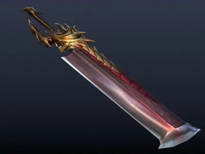 Futuristic Sword Low-poly 3D model 27