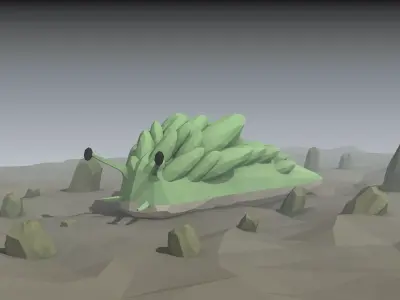 low poly alien snail Low-poly 3D model