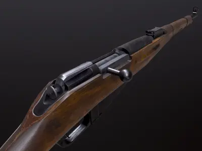 Mosin WW2 USSR rifle PBR Low-poly 3D model