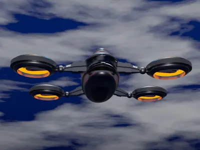 SCI-FI 3D drone for gaming or movie assets Low-poly 3D model