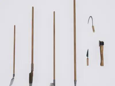 Gardening hand tools collection 3D Model Pack