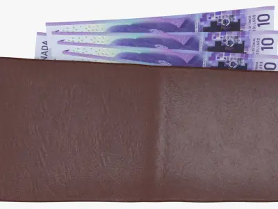 Canada 10 Dollar Wallet Money Purse 3D model