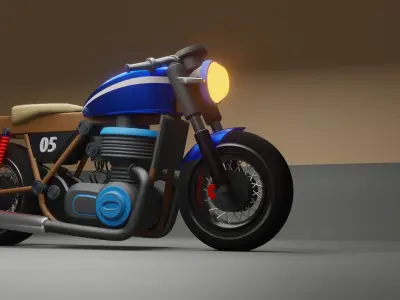 Cafe Racer Motorcycle 3D model purchase