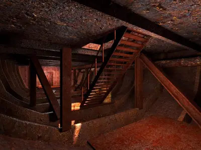 Interior of Old Abandoned Ship 3D model