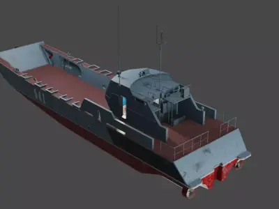 Desant ship Low-poly 3D model