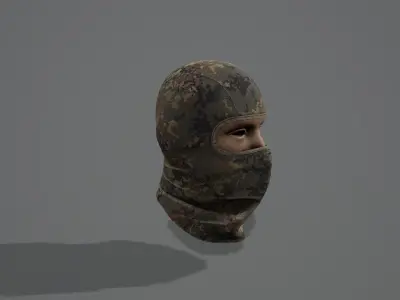 Balaclava camouflage mask Low-poly 3D model