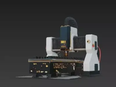 CNC Vertical Machining Center 3D Model -Industrial Mill 3D model