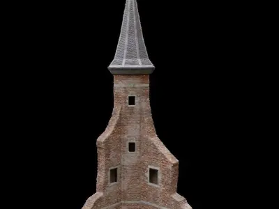 tower in ruins for diorama 3D model