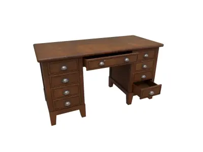 Vintage Desk Low-poly 3D model