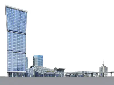 Station Building 3D model buy