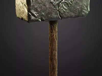 War Hammer Free low-poly 3D model
