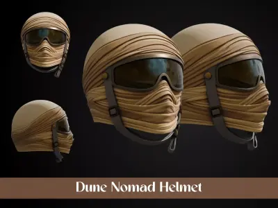Stylized Desert Rebel Warrior Helmet - Dune Nomad 3D print model