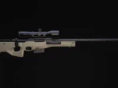 Rifle AI AWM Free low-poly 3D model