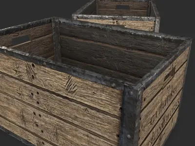 Wooden Box Free low-poly 3D model purchase