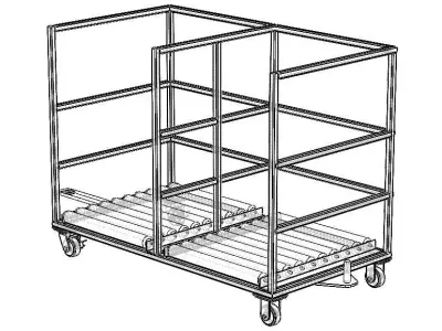 Roller Transfer Carts Trolley Free 3D model