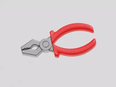 Pliers cartoon Low-poly 3D model