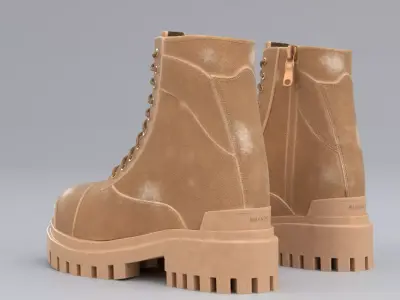 Balenciaga Combat Strike Boots Low-poly 3D model