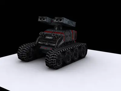 High-gun artillery collection Low-poly 3D model