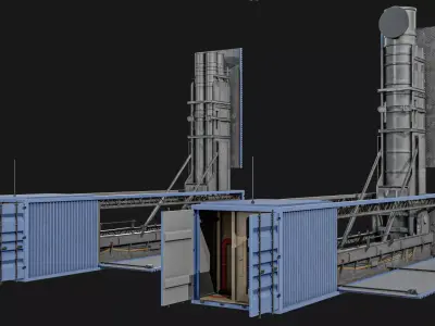  Container Missiles System Pack Low-poly 3D model