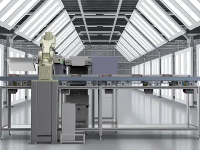 Automatic memory module assembly machine 3D model
