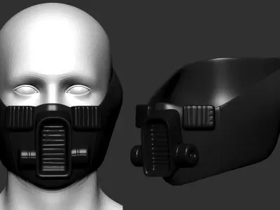 gas mask helmet scifi high poly sculpt 3d printable  3D model purchase