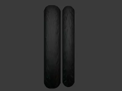 BS22 Tire Motorcycle Low-poly 3D model