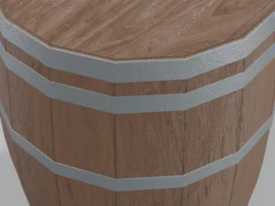 Heavy Toasted Lowpoly Bourbon Barrel Low-poly 3D model