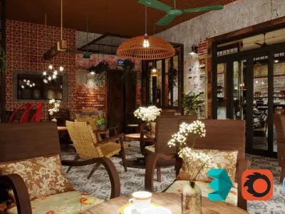 interior design of the coffee 3D model